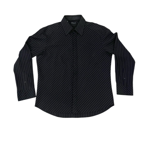 7 Diamonds Men’s Long Sleeved Button Up Collared Black Silver Shirt S XXXL - Picture 4 of 9